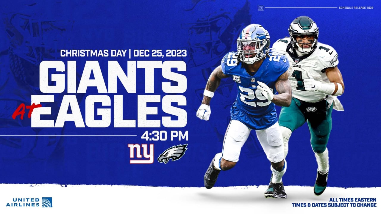 Giants to face Eagles in Philadelphia on Christmas Day
