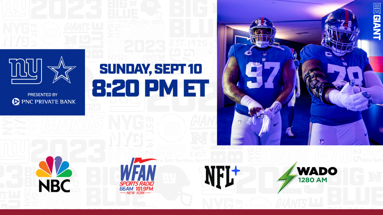 Dallas Cowboys - New York Giants: Game time, TV Schedule and where to watch  the Week 1 NFL Game