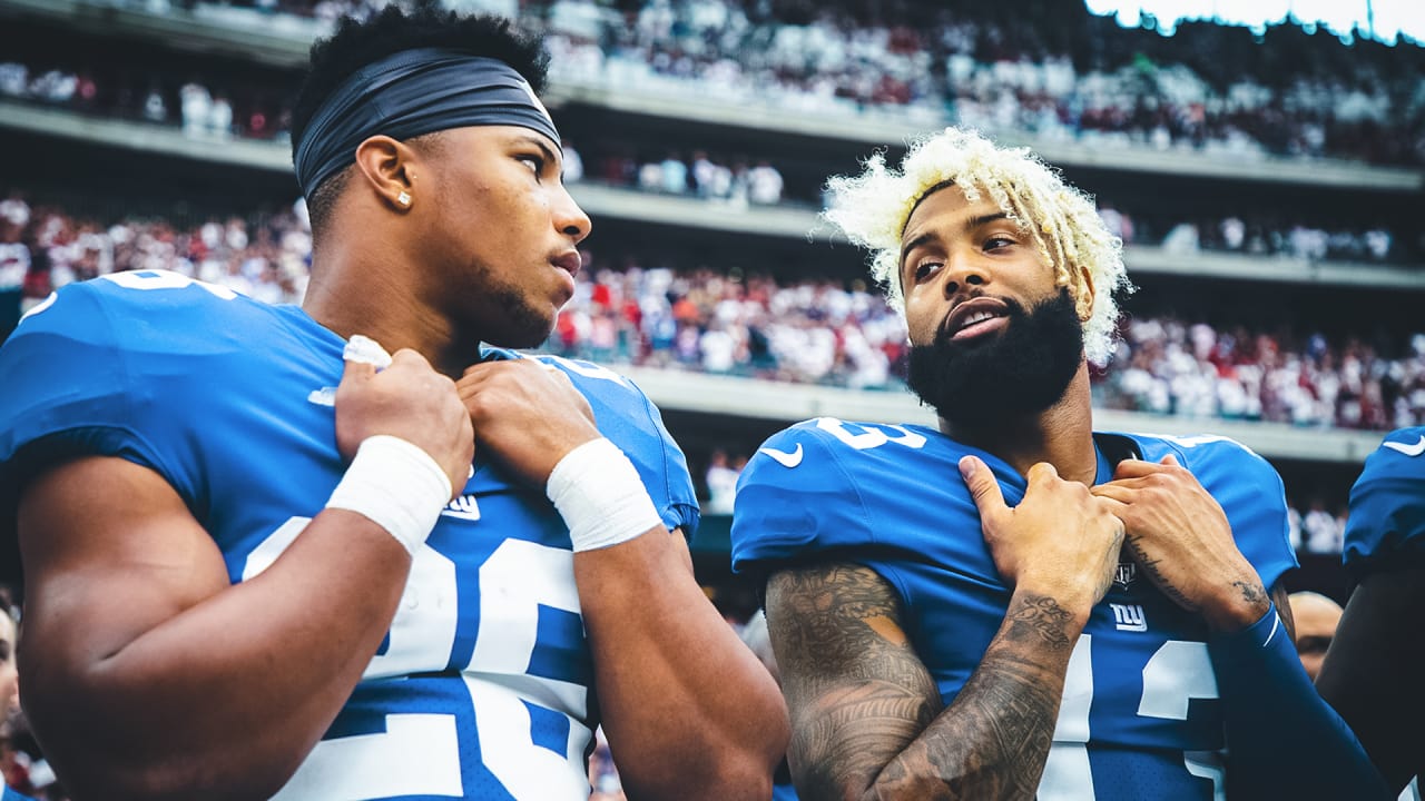 Antonio Brown and Odell Beckham Jr. do the jersey swap after the game