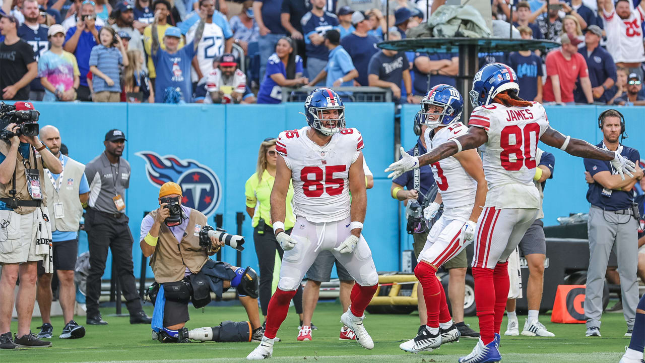 New York Giants fullback Chris Myarick (85) is seen during an NFL football  game against the Dallas Cowboys, Thursday, Nov. 24, 2022, in Arlington,  Texas. Dallas won 28-20. (AP Photo/Brandon Wade Stock Photo - Alamy