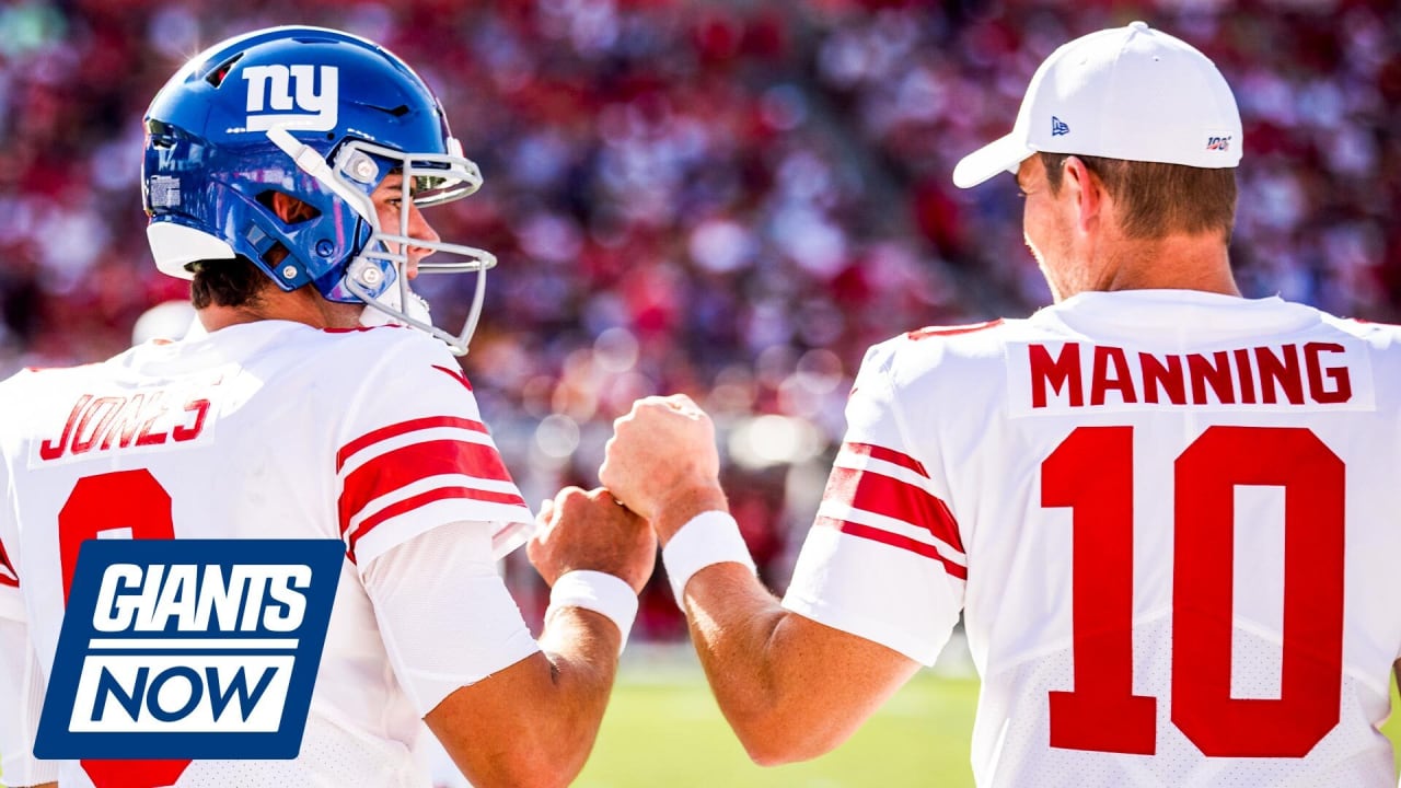 Daniel Jones admits it was a 'bit awkward' playing with Eli Manning