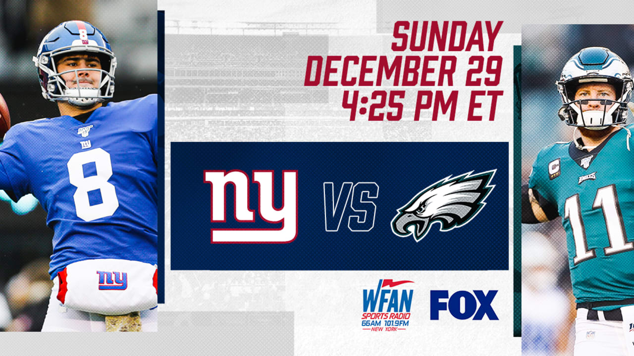 Giants vs. Eagles Week 17 flexed to 4:25 PM ET December 29