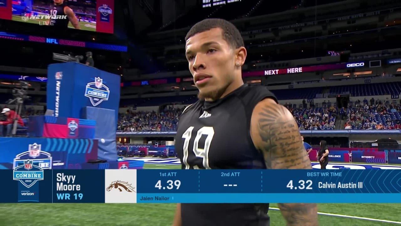 Western Michigan WR Skyy Moore runs 40yard dash 2022 NFL Combine