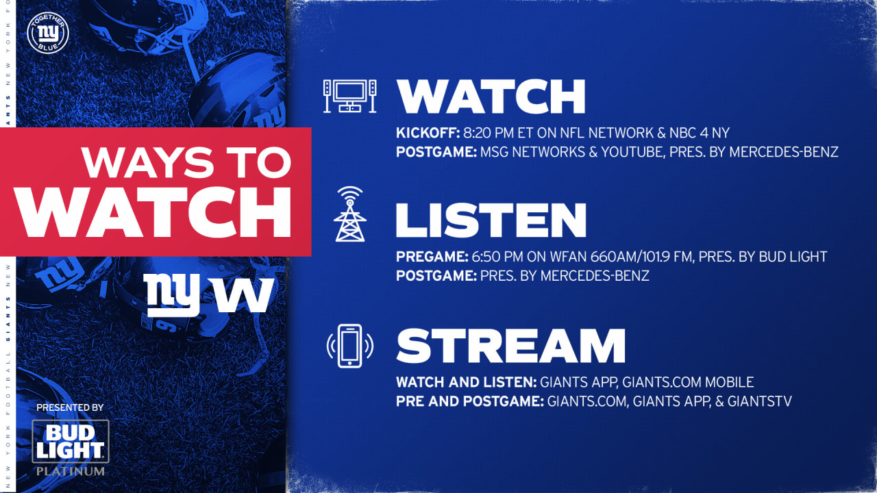 How to Watch, Listen & Live Stream NFL Week 2 New York Giants vs. Washington  Football Team