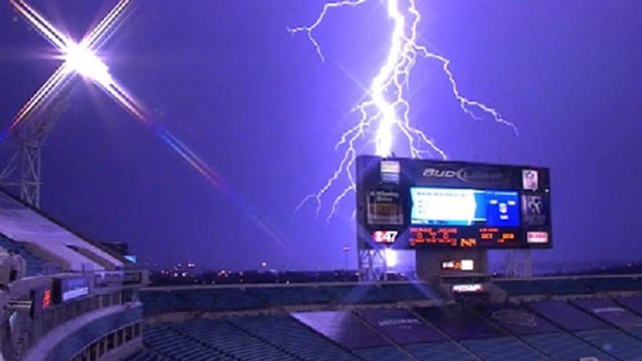 Weather delay hits NFL game: Kickoff of Ravens at Jaguars moved back after  lightning spotted in Jacksonville 