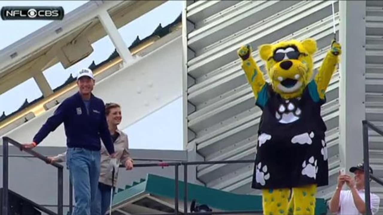 And now the Jaguars mascot is wagering physical pain on game