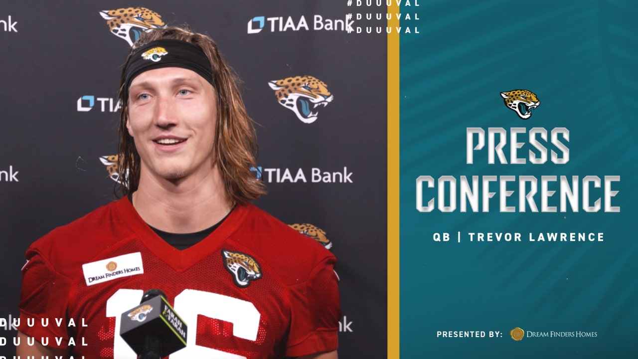 Jaguars QB Trevor Lawrence speaks at Jacksonville's offseason workouts