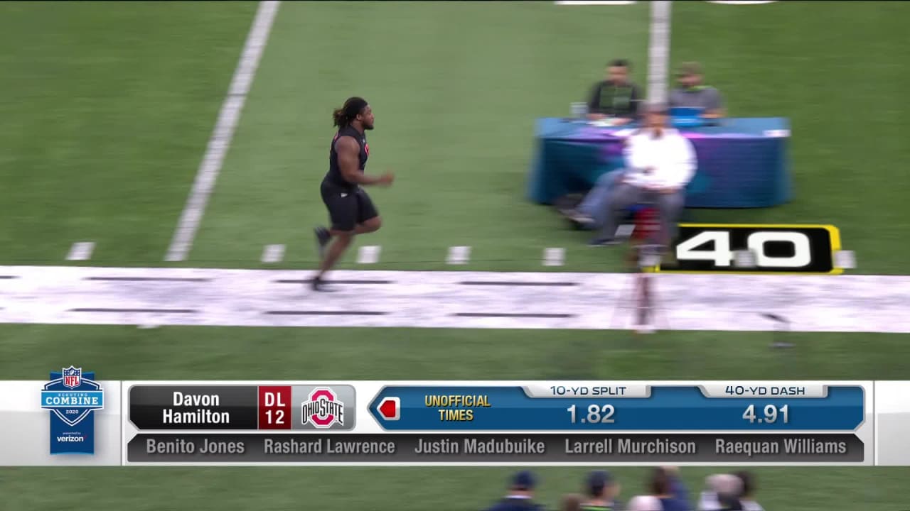 Offensive lineman Luke Fortner runs an official 5.21-second in the 40-yard  dash at the 2022 NFL Scouting Combine