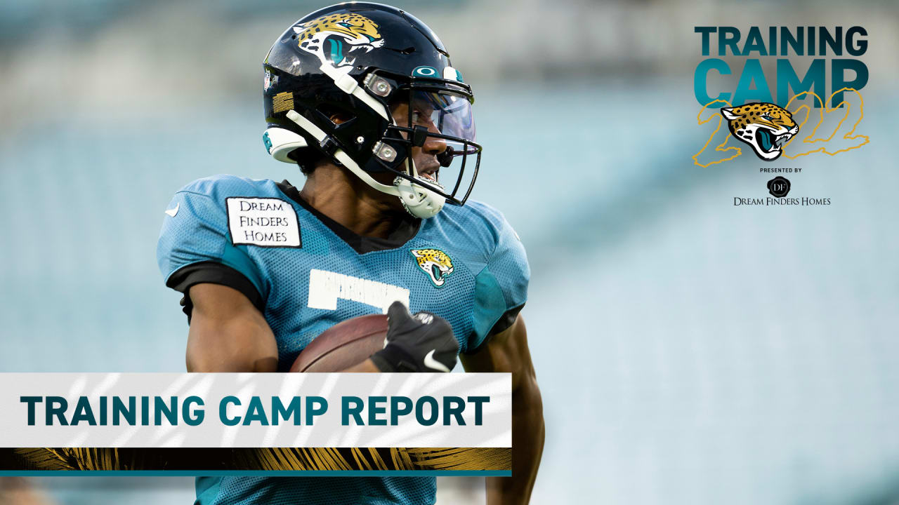 Zay Jones of the Jacksonville Jaguars runs during Training Camp at