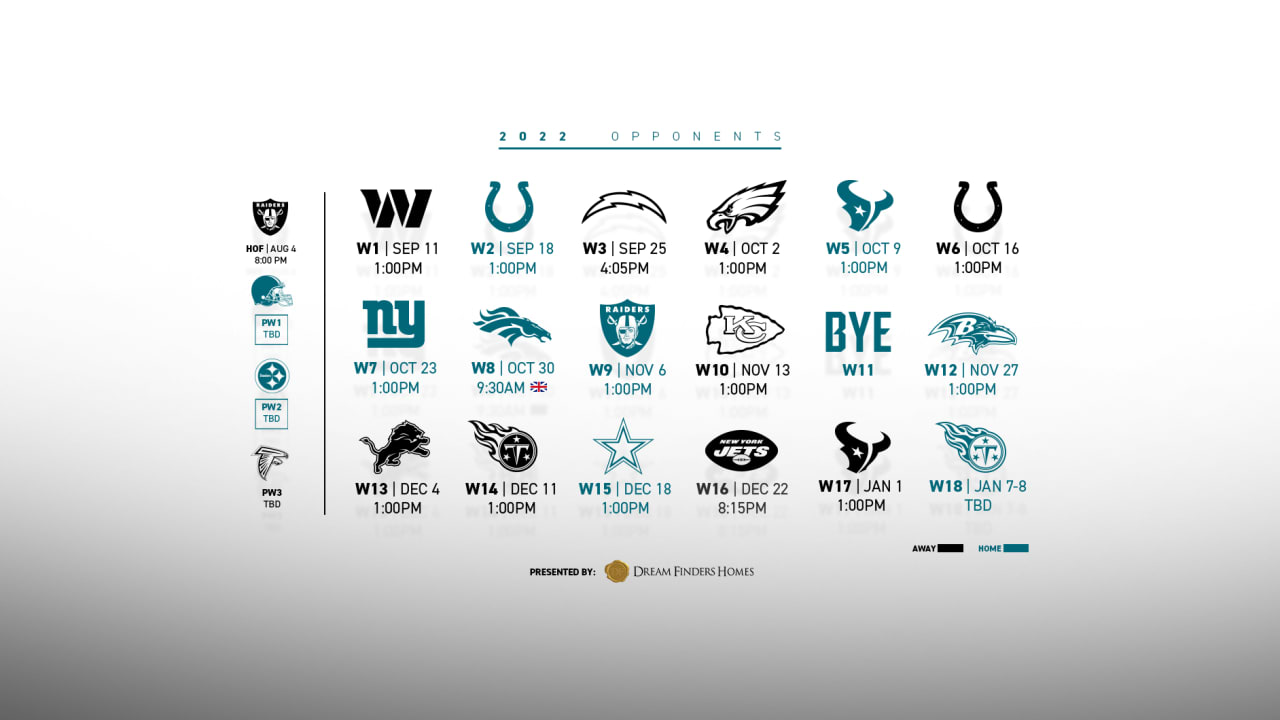 Jaguars announce 2022 schedule