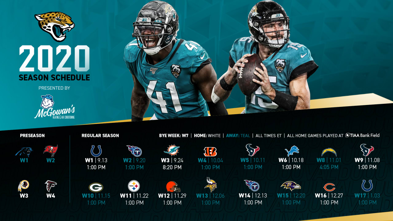 Official: Jaguars 2020 schedule released