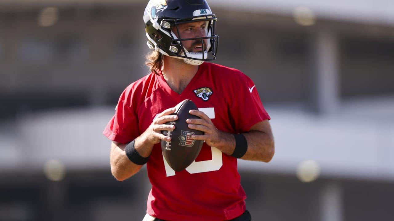 Jacksonville, FL, USA. 8th Sep, 2019. Jacksonville Jaguar quarterback  Gardner Minshew II during 1st half NFL football game between the Kansas  City Chiefs and the Jacksonville Jaguars at TIAA Bank Field in