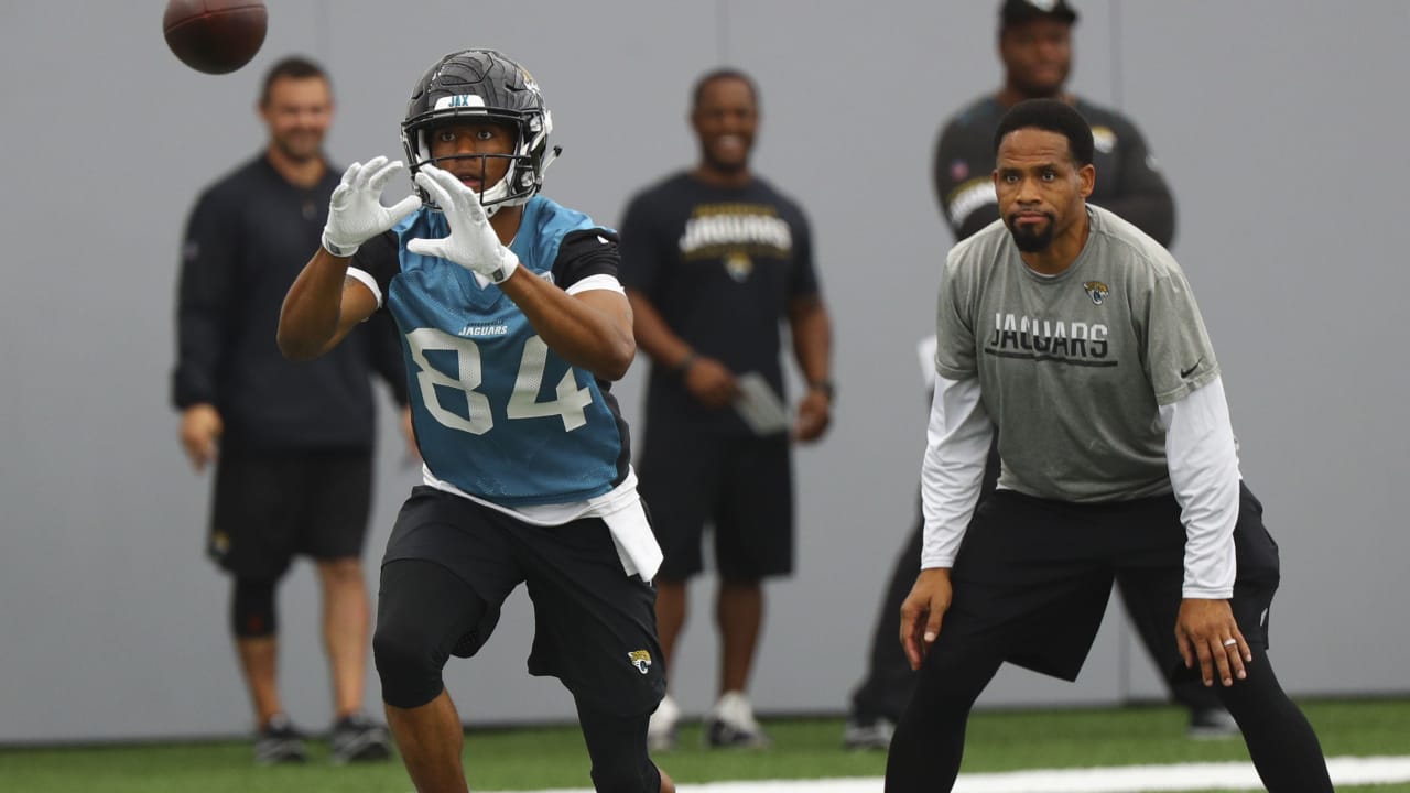 Keenan McCardell of the Jacksonville Jaguars carries the ball