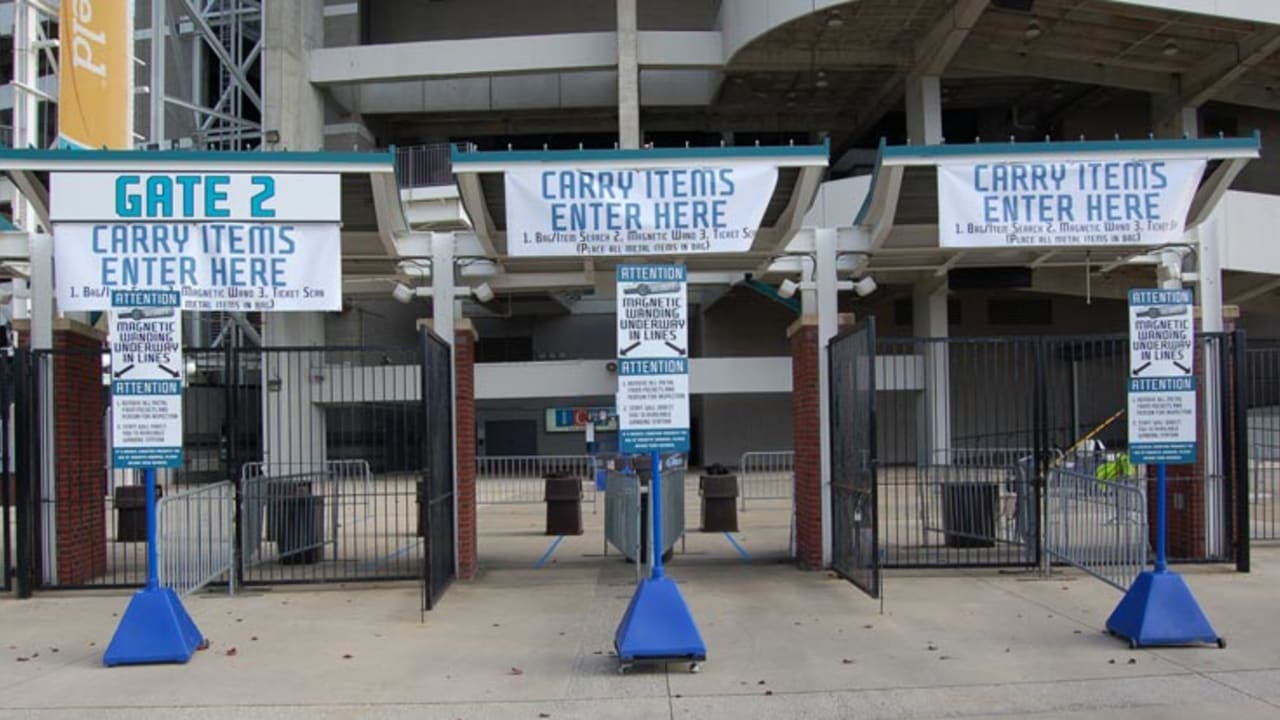 Fans go through metal detectors at Yankee Stadium