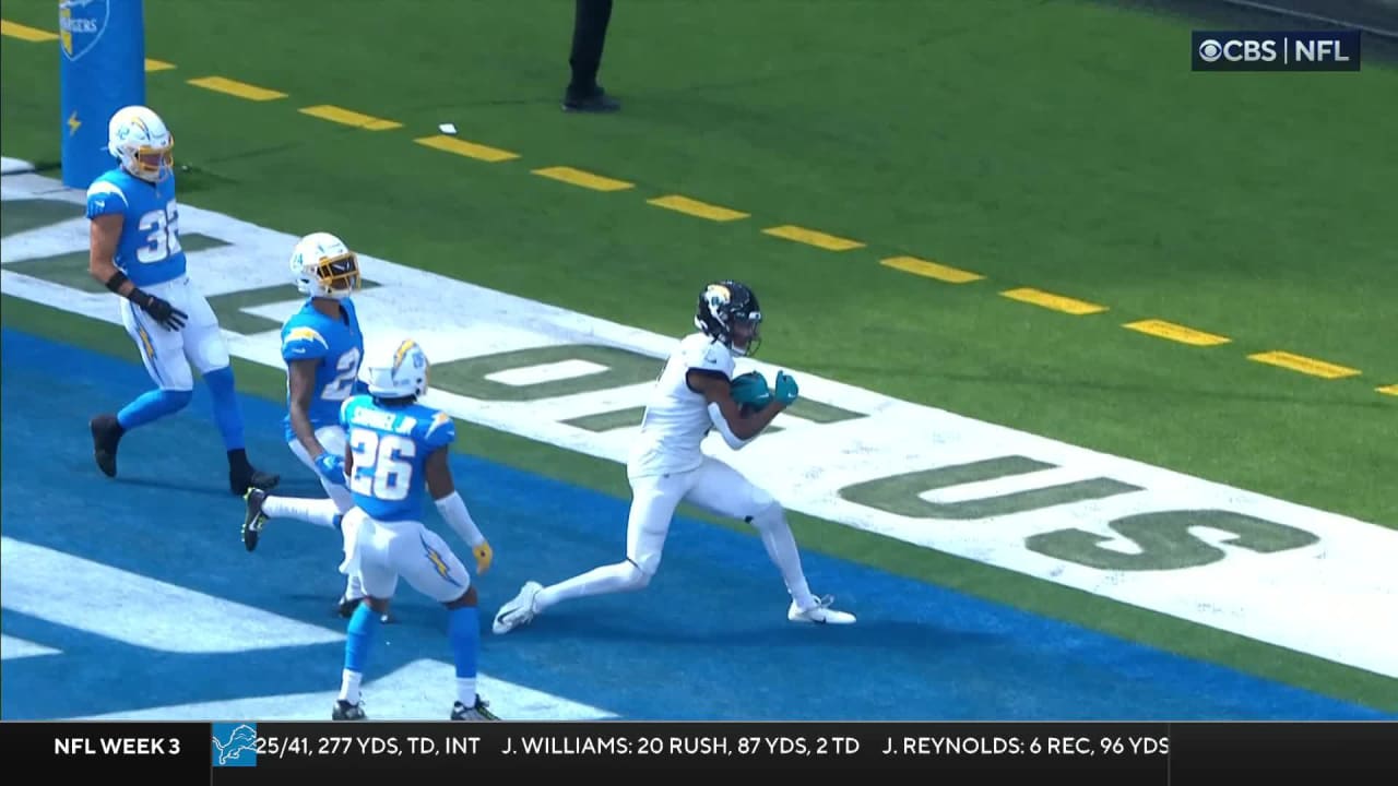 JACKSONVILLE, FL - AUGUST 12: Jacksonville Jaguars wide receiver Zay Jones  (7) runs with the ball during the game between the Cleveland Browns and the Jacksonville  Jaguars on August 12, 2022 at