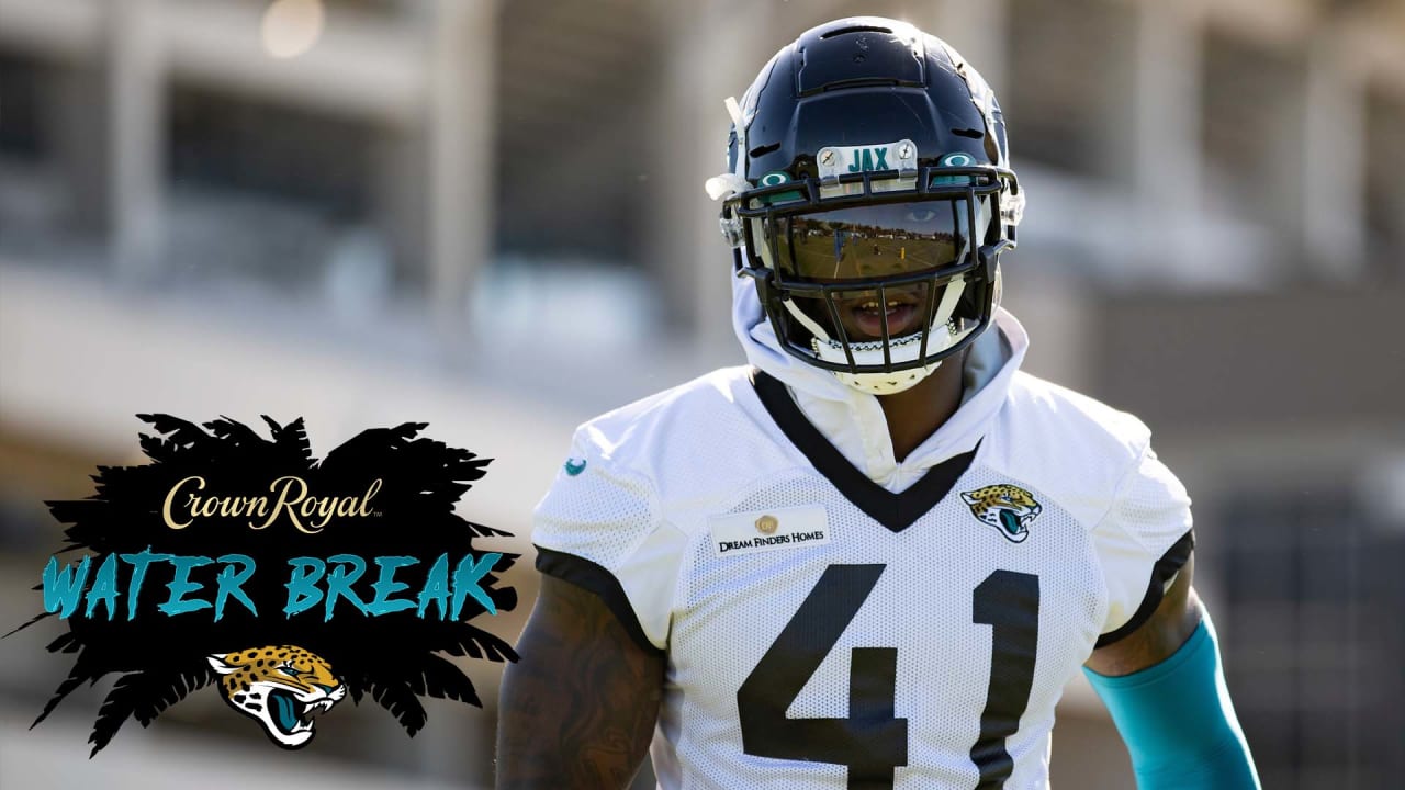 Wide Receiver Laquon Treadwell (18) is upended following a reception as the  Cleveland Browns compete against the Jacksonville Jaguars for the first  pre-season game at the TIAA Bank Field in Jacksonville, Florida