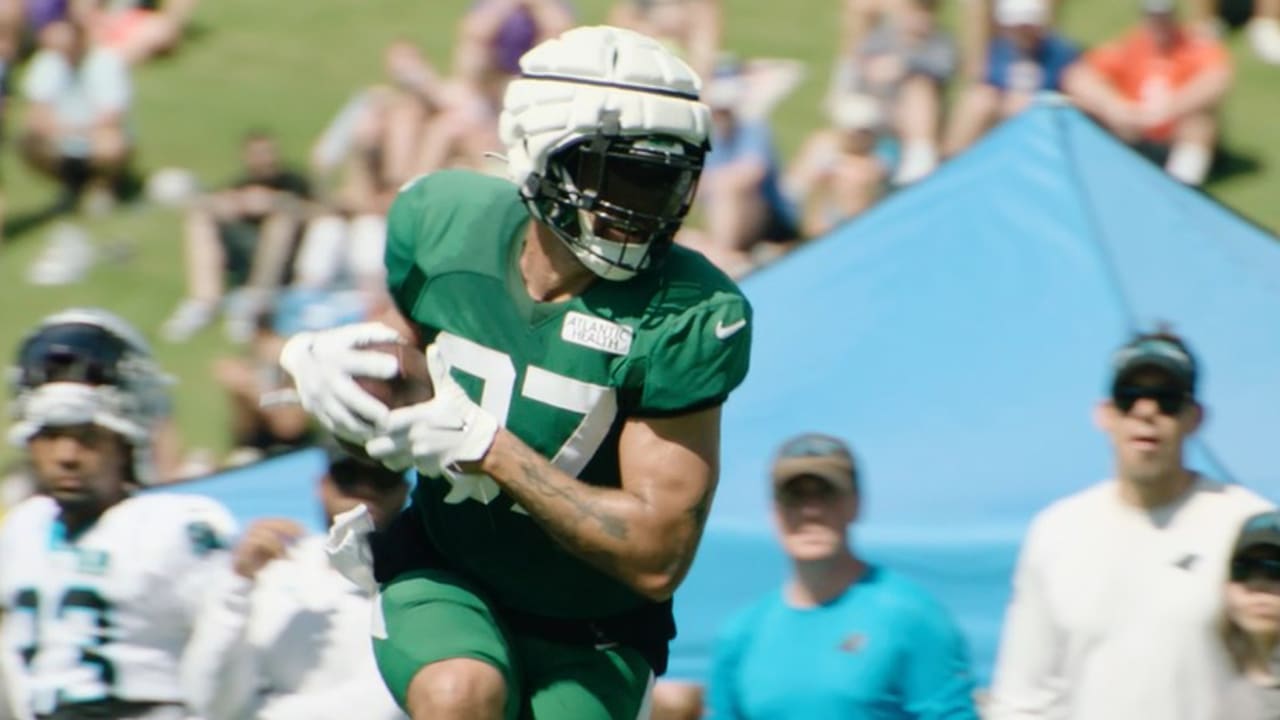 JetsPanthers Practice Highlight Aaron Rodgers Deep Sideline Throw to