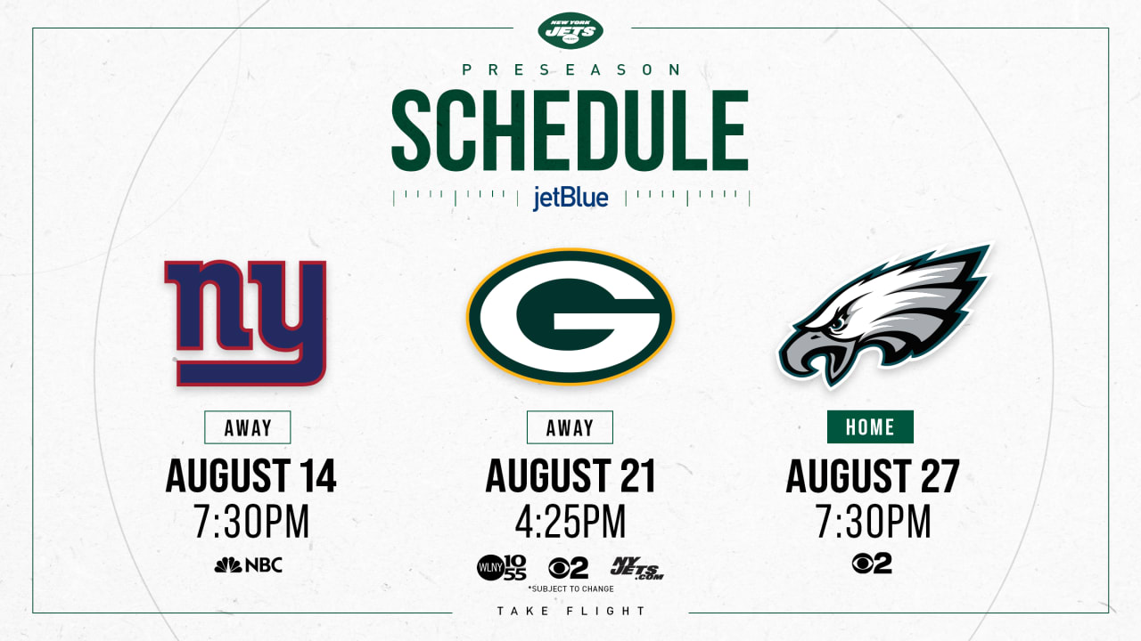 Jets Set Dates, Times for Their 3 Preseason Opponents