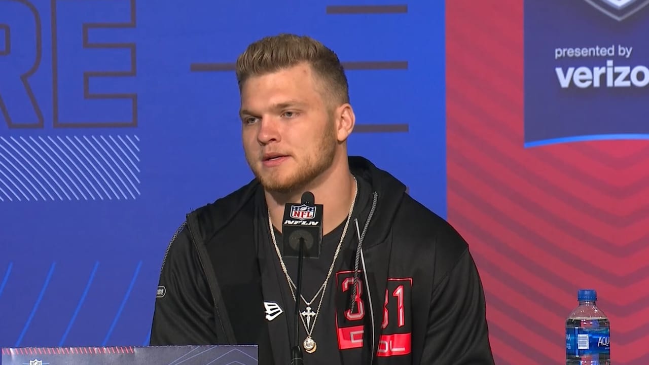 Edge Aidan Hutchinson (Michigan) NFL Combine Press Conference