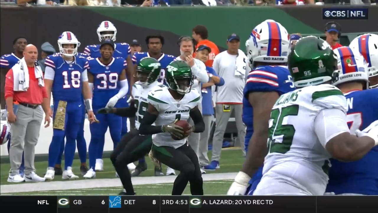 Highlight  Sauce Gardner Picks Off Bills QB Josh Allen