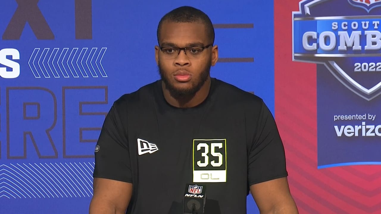 OL Evan Neal (Alabama) NFL Combine Press Conference