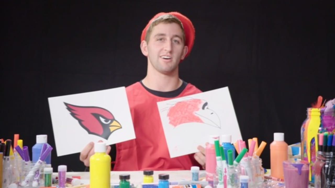 NFL rookies attempt to draw their team logos