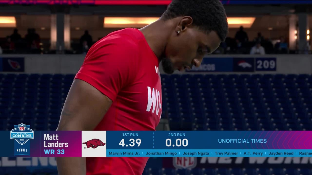 WR Matt Landers (Arkansas) Runs a 4.37-Second 40-Yard Dash at the 2023 NFL  Ccombine