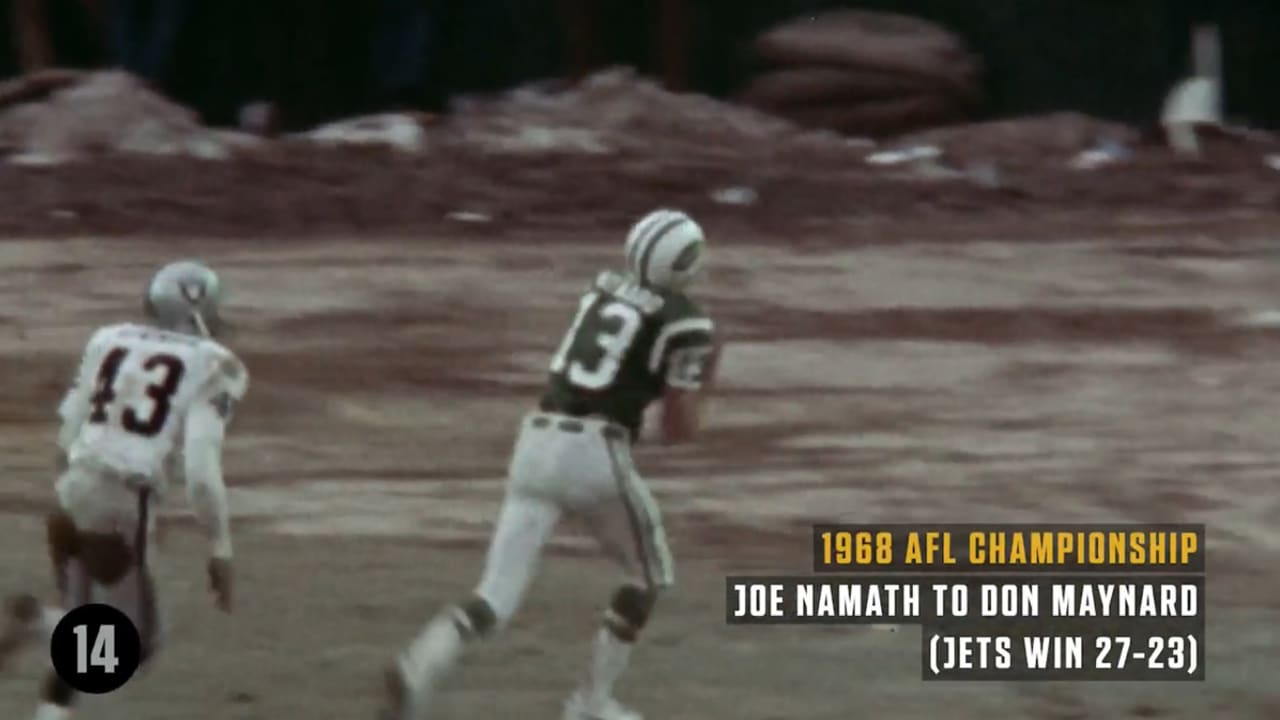 Joe Namath to Don Maynard Ranked No. 14 on NFL's Top 100 Throws List