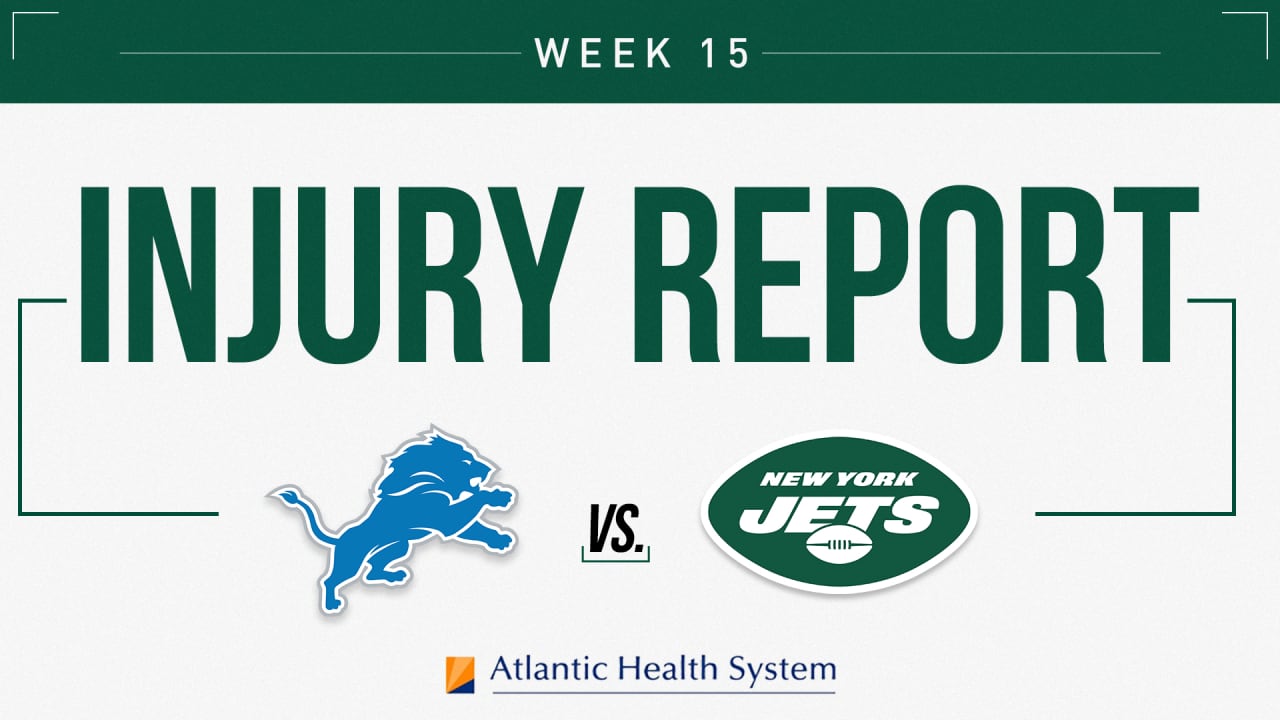 Detroit Lions updated depth chart: Week 15 at New York Jets