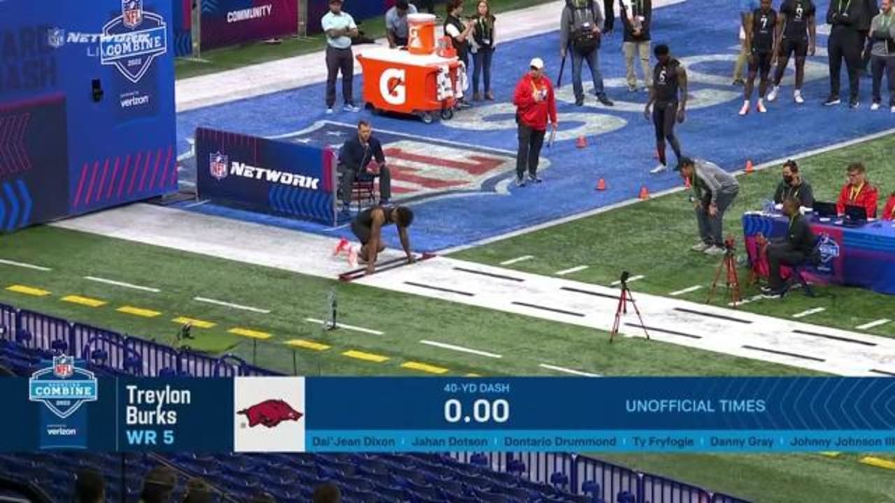 Linebacker Malcolm Rodriguez runs an official 4.52-second 40-yard dash at  the 2022 combine