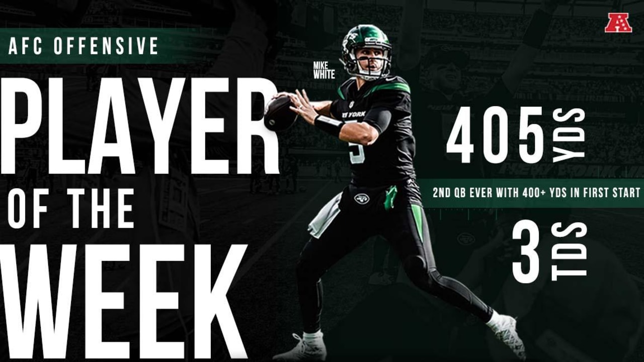 Jets QB Mike White Wins AFC Offensive Player of the Week