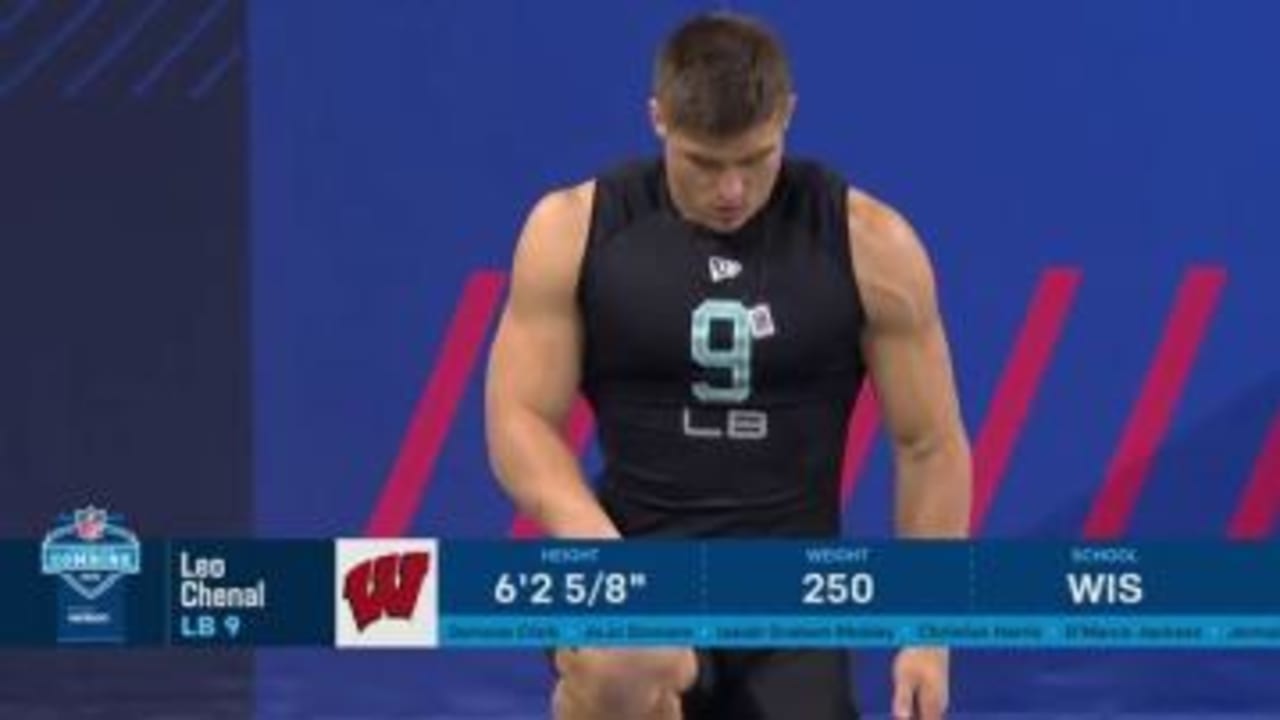 Linebacker Malcolm Rodriguez runs an official 4.52-second 40-yard dash at  the 2022 combine