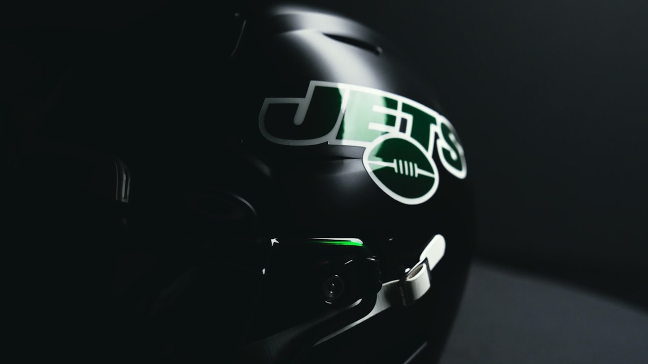 New York Jets Stealth Black Helmets — UNISWAG