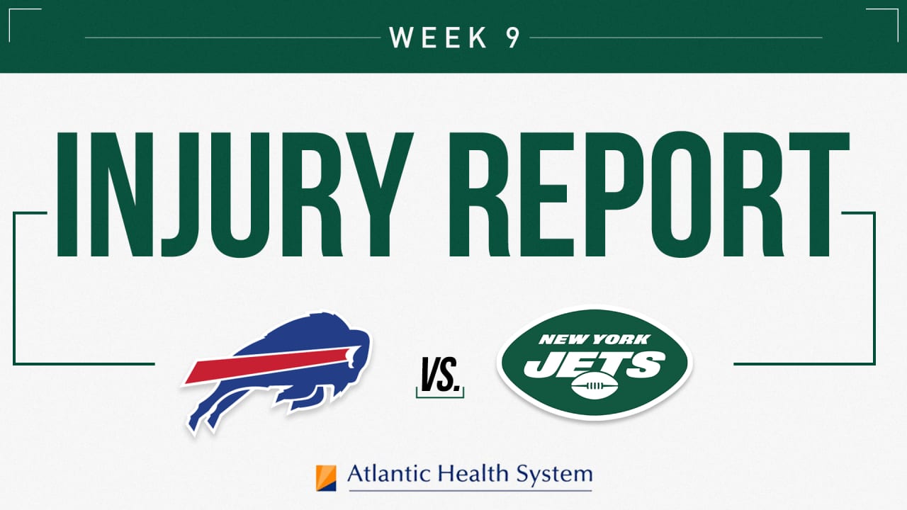 Jets Injury Report  Week 9 vs. Bills - Wednesday