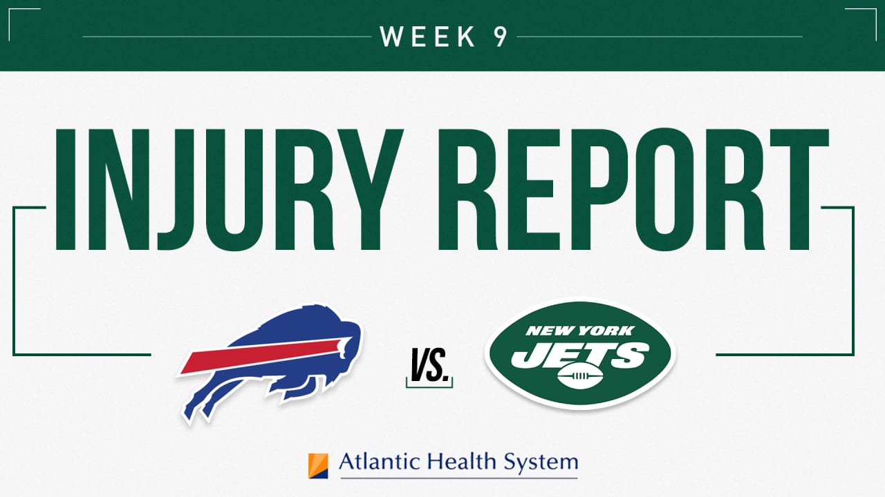 Jets Injury Report Week 9 vs. Bills Friday
