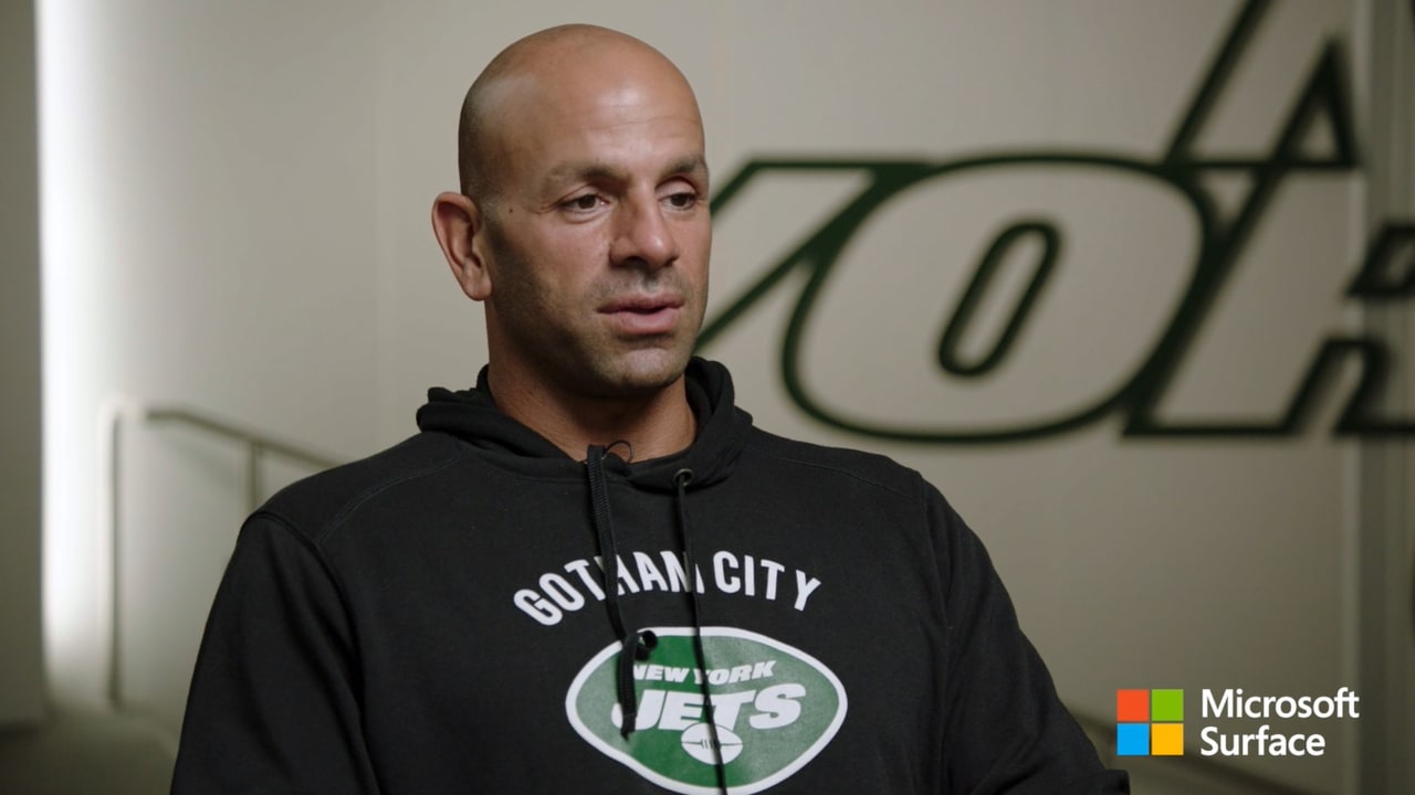 Original Robert saleh wearing gotham city Football club Jets 2023