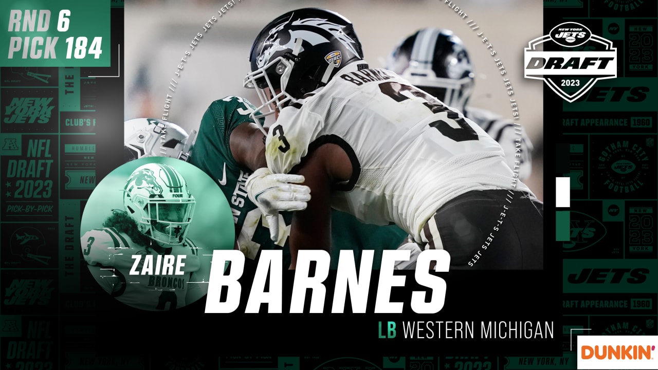 2023 NFL Draft LB Zaire Barnes, Western Michigan, Round 6, Pick 184