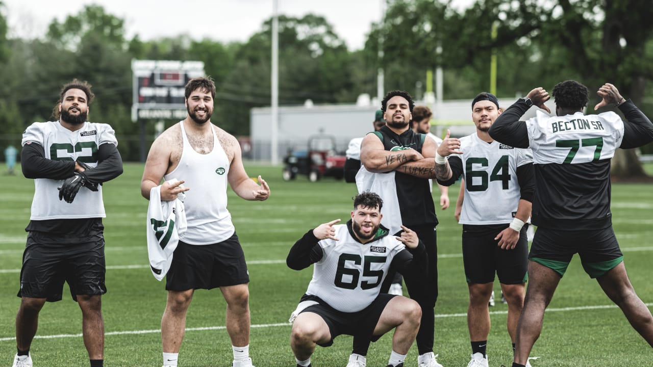 Vintage New York Jets Offensive Line. Editorial Stock Image