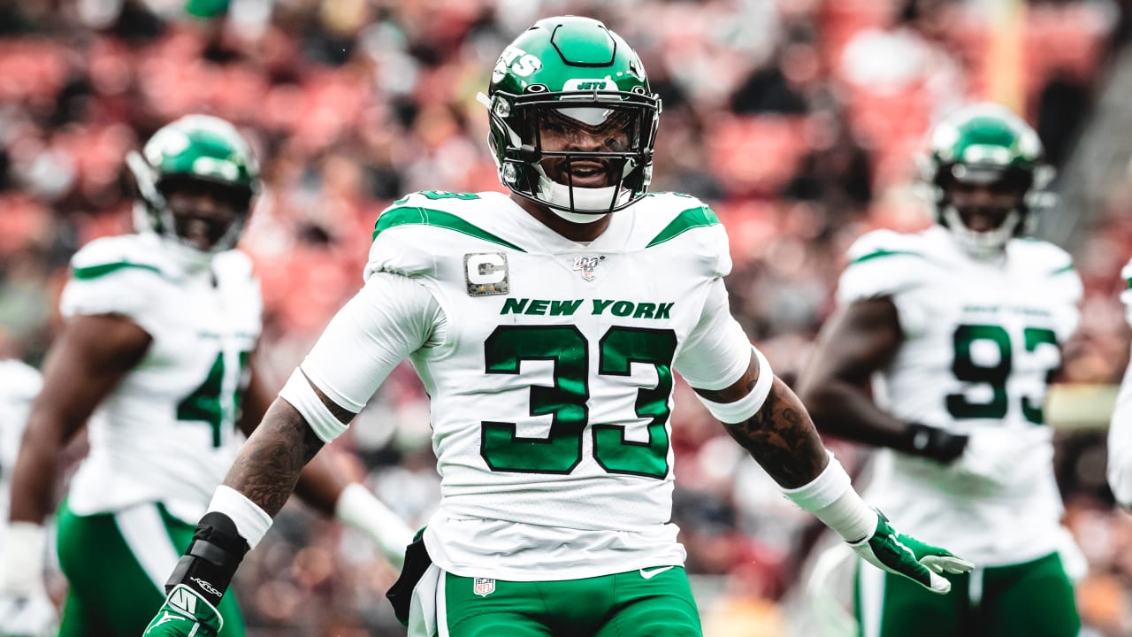 New York Jets safety Jamal Adams (33) in action against the New York Giants  during an NFL footb …