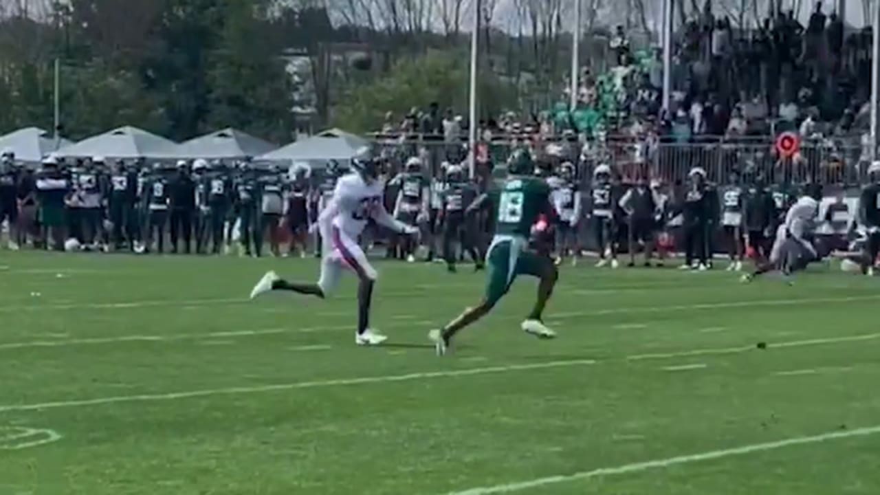 Aaron Rodgers hits Garrett Wilson for viral touchdown catch at Jets  practice as chemistry develops