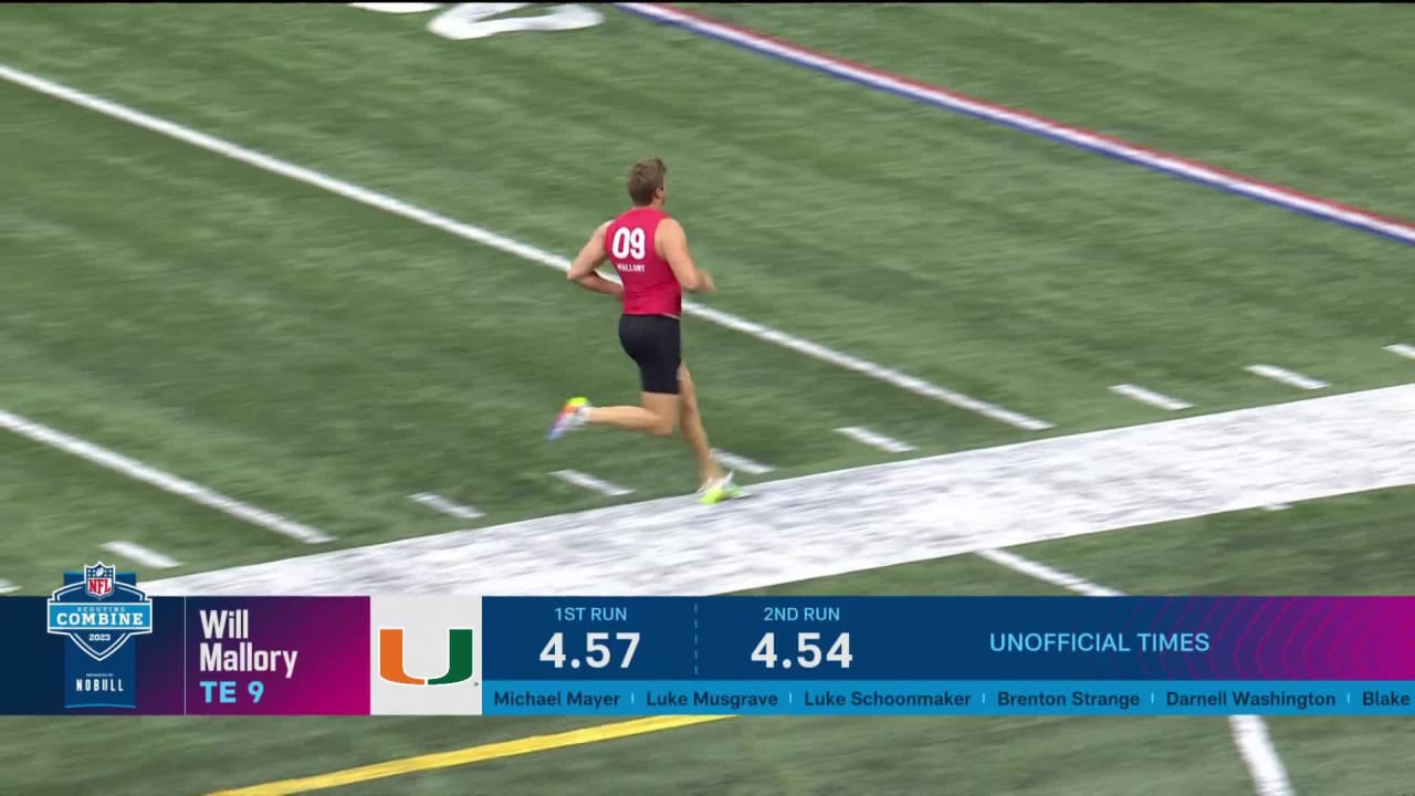 Tight Ends Run the 40-Yard Dash at the 2023 NFL Combine 