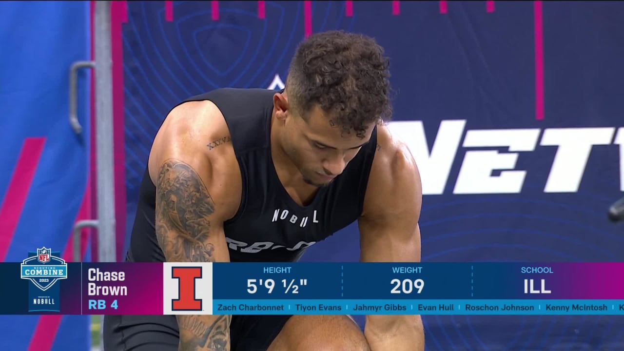 RB Chase Brown (Illinois) Runs a 4.43Second 40Yard Dash at the 2023