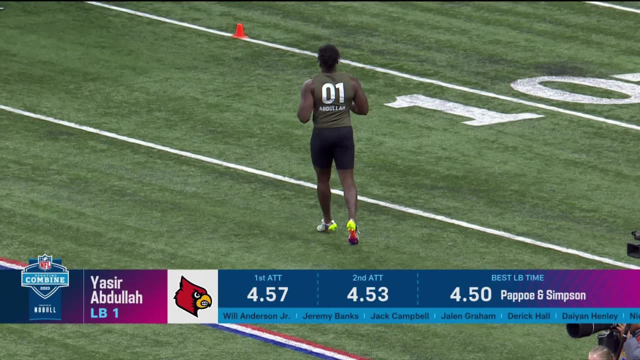 LB Yasir Abdullah (Louisville) Runs a 4.47 40Yard Dash at 2023 NFL Combine