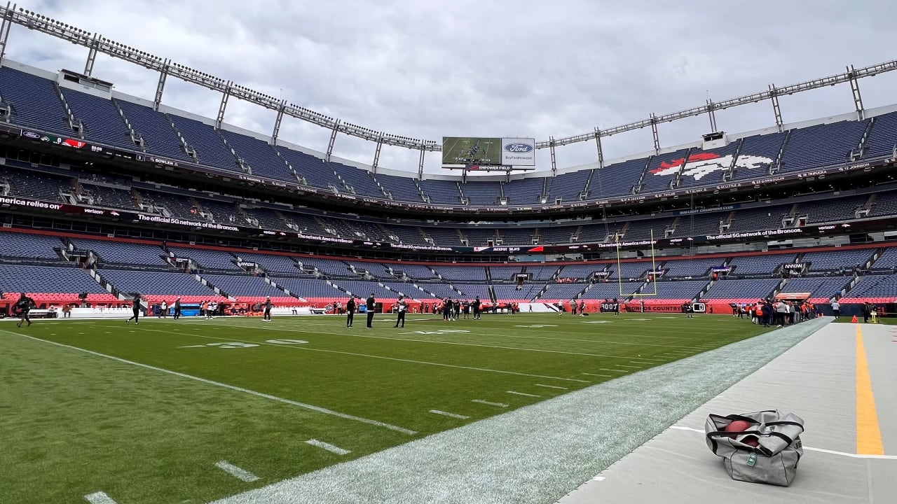 Sports apparel store near Empower Field at Mile High ready for new