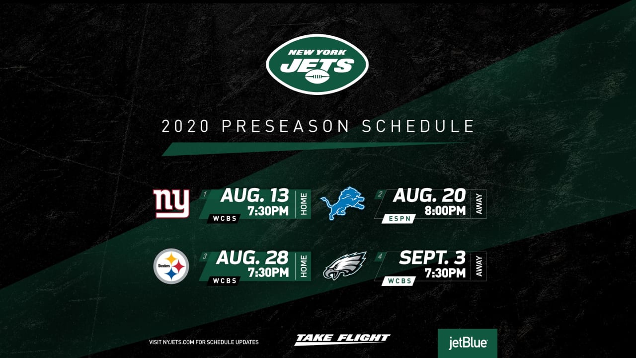 Jets Preseason Schedule 2022 Jets' Preseason Schedule: Giants & Steelers Home, Lions & Eagles Away