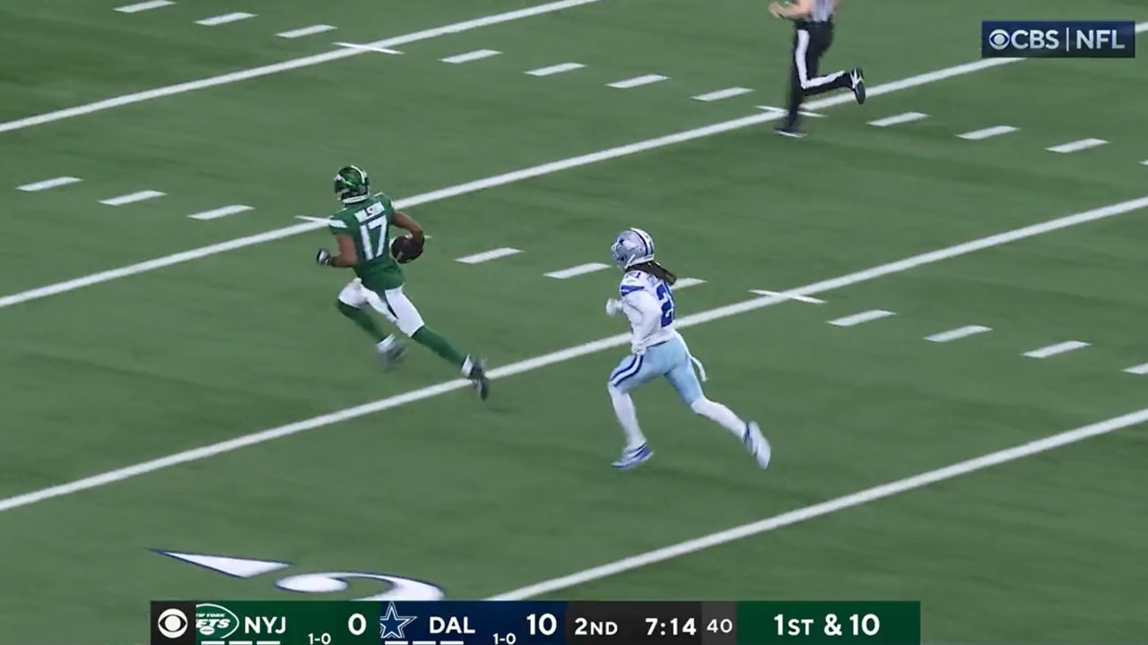 Watch: Brandin Echols records pick-six vs. Giants