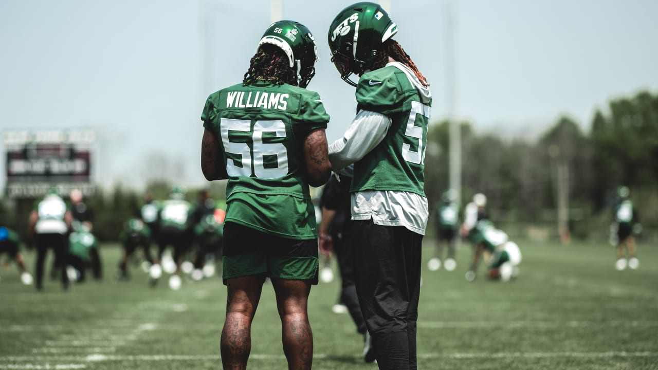 New York Jets linebacker Quincy Williams (56) runs against the New