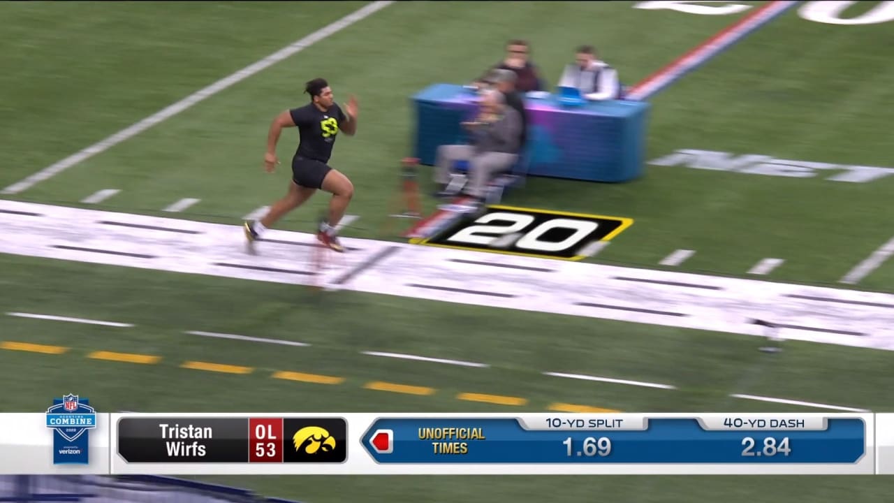 Iowa Ot Tristan Wirfs Runs Official 4 85 Second 40 Yard Dash At