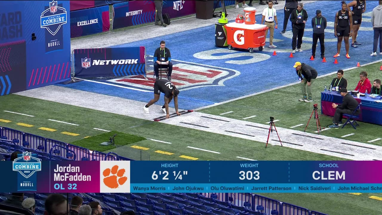 OL Jordan McFadden (Clemson) Runs a 4.99-Second 40-Yard Dash at 2023 NFL  Combine