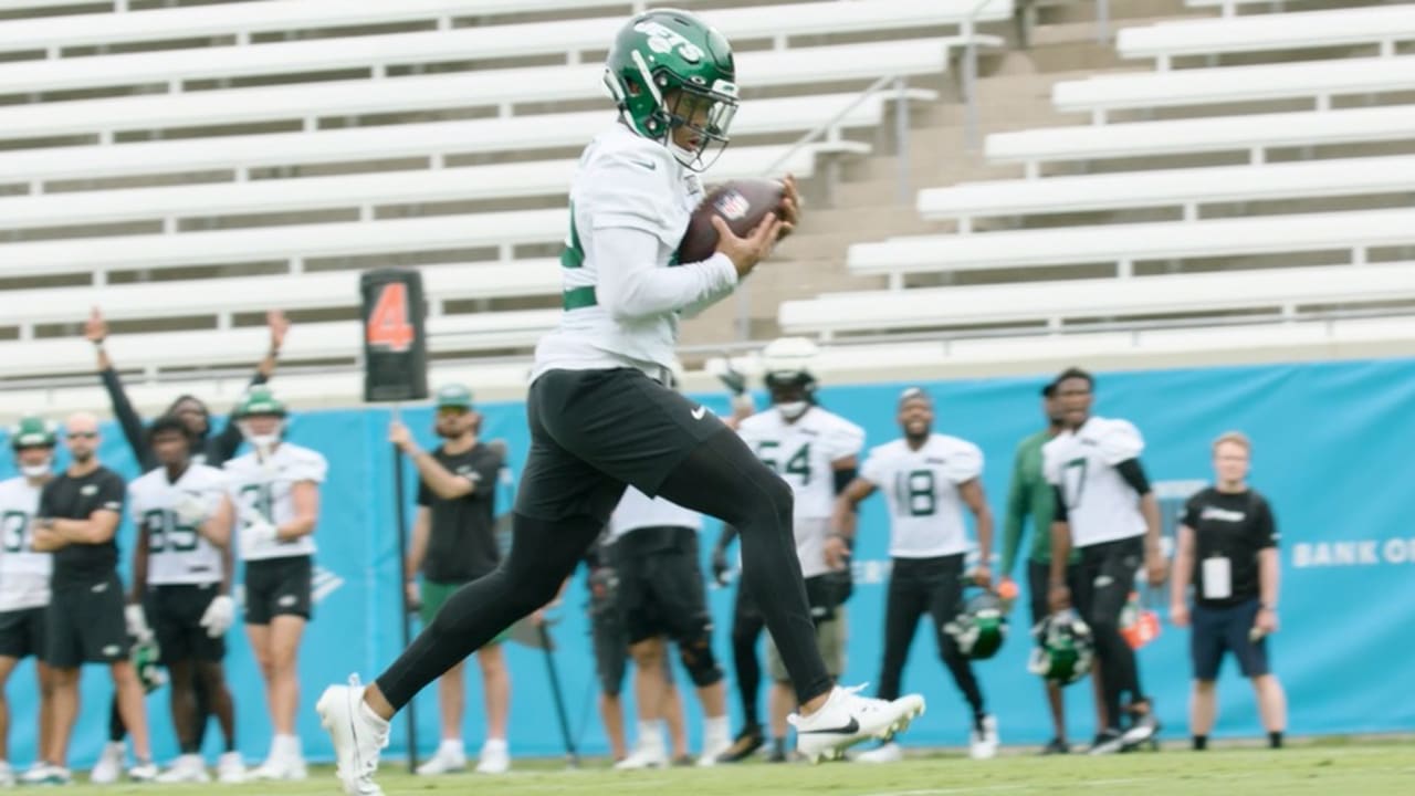 Jets Training Camp Highlight Zach Wilson Ends Practice with a Red